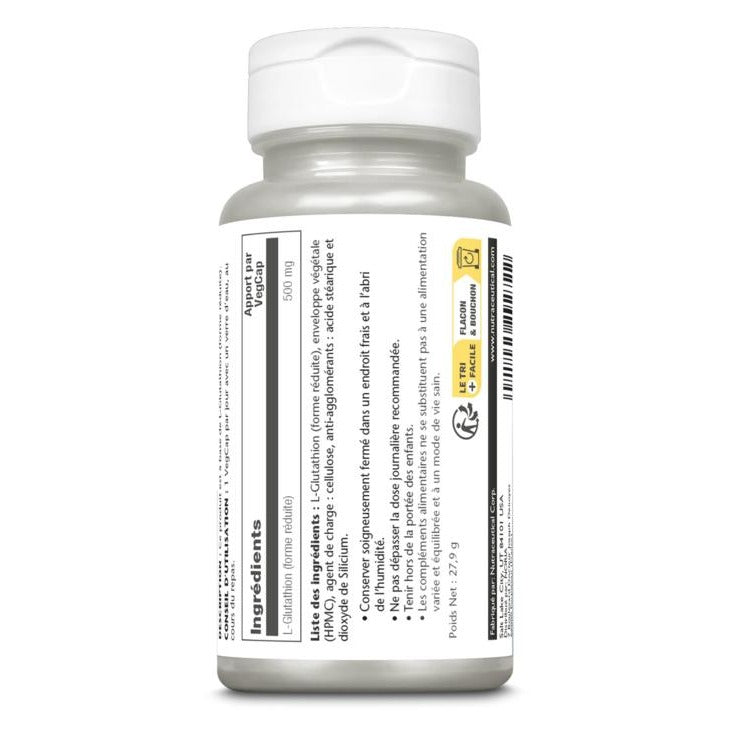 Ultra L-Glutathion (Forme Réduite) - 500 mg - 30 Gélules Végétales - KAL