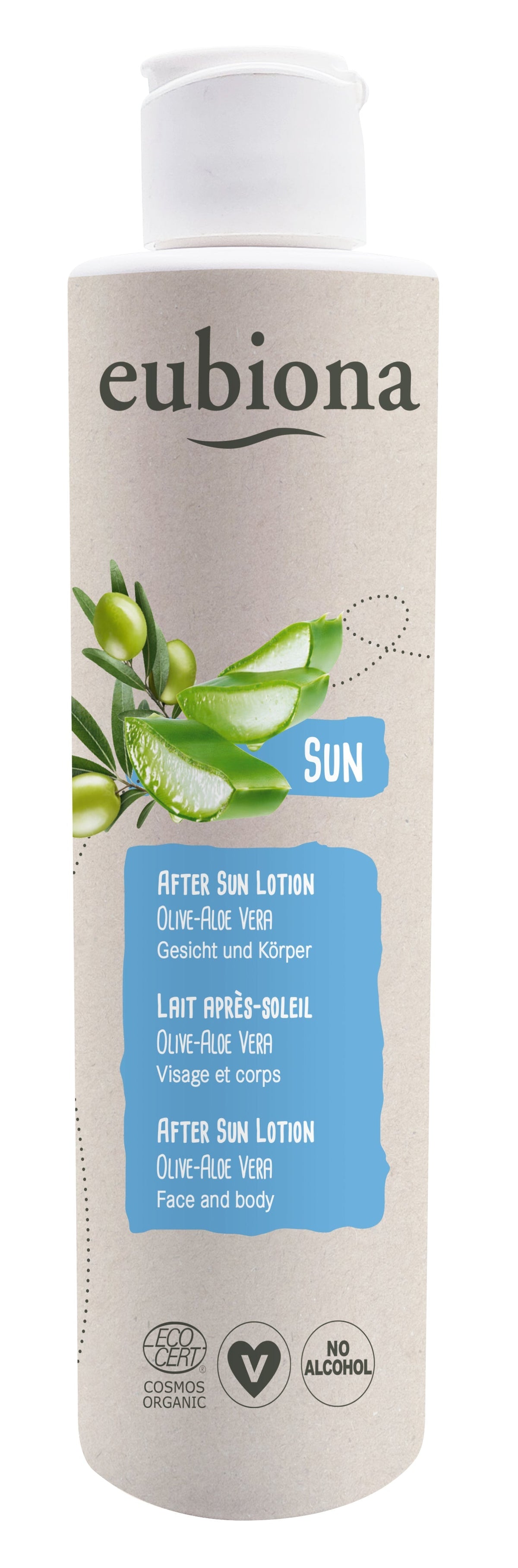 Lait Après-Soleil Olive-Aloe Vera - 200 ml - Eubiona