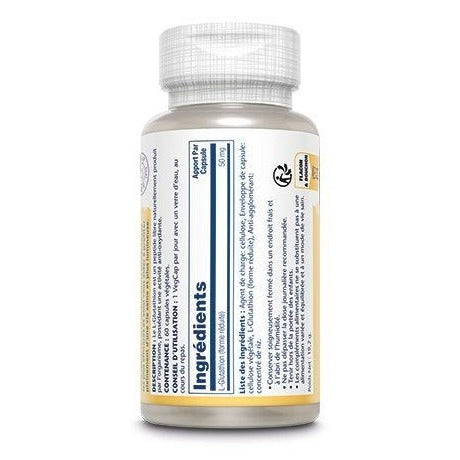 L-Glutathion (Forme Réduite) - 50 mg - 60 Gélules Végétales - Solaray