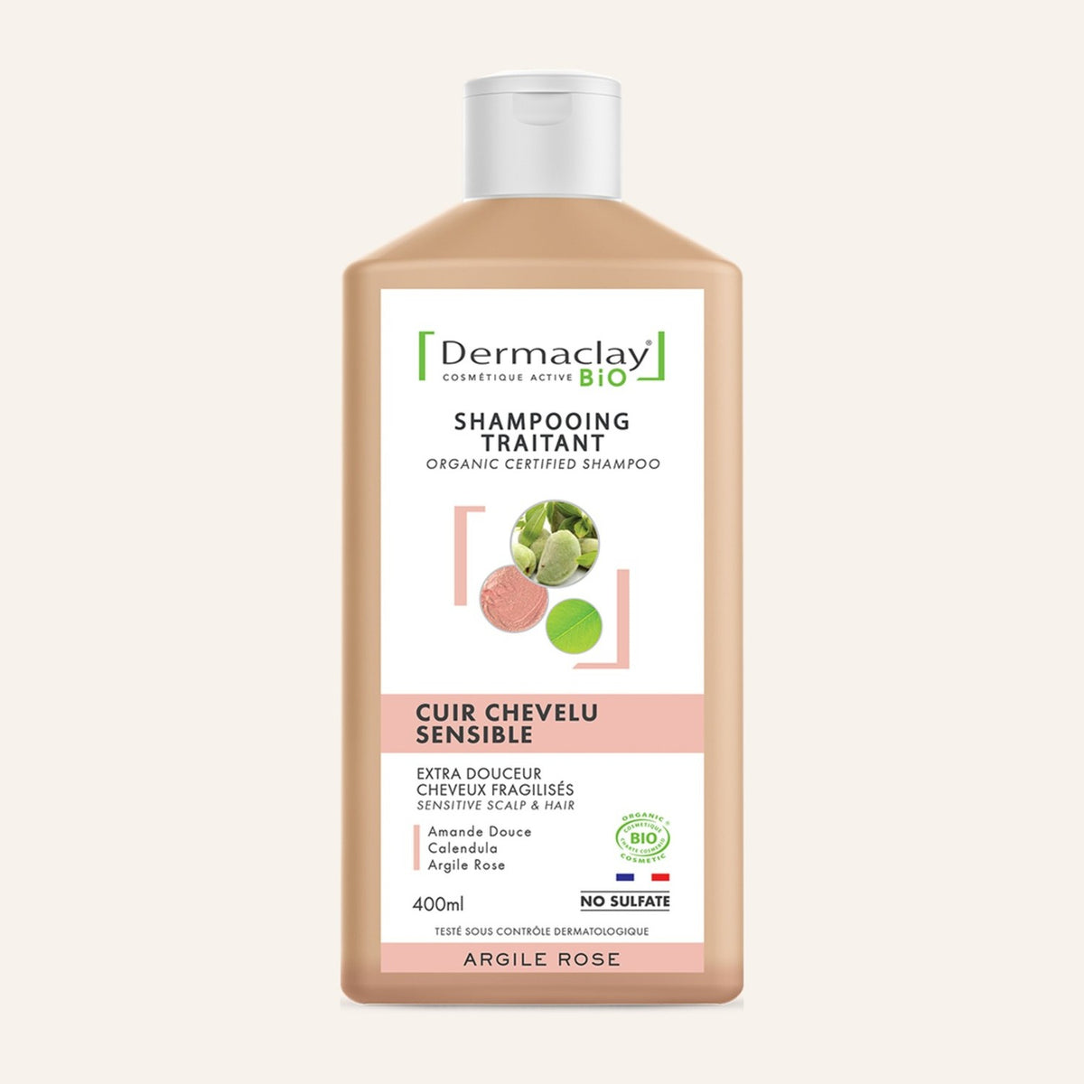 Shampooing Cuir Chevelu Sensible - Bio - Dermaclay - 400 ml