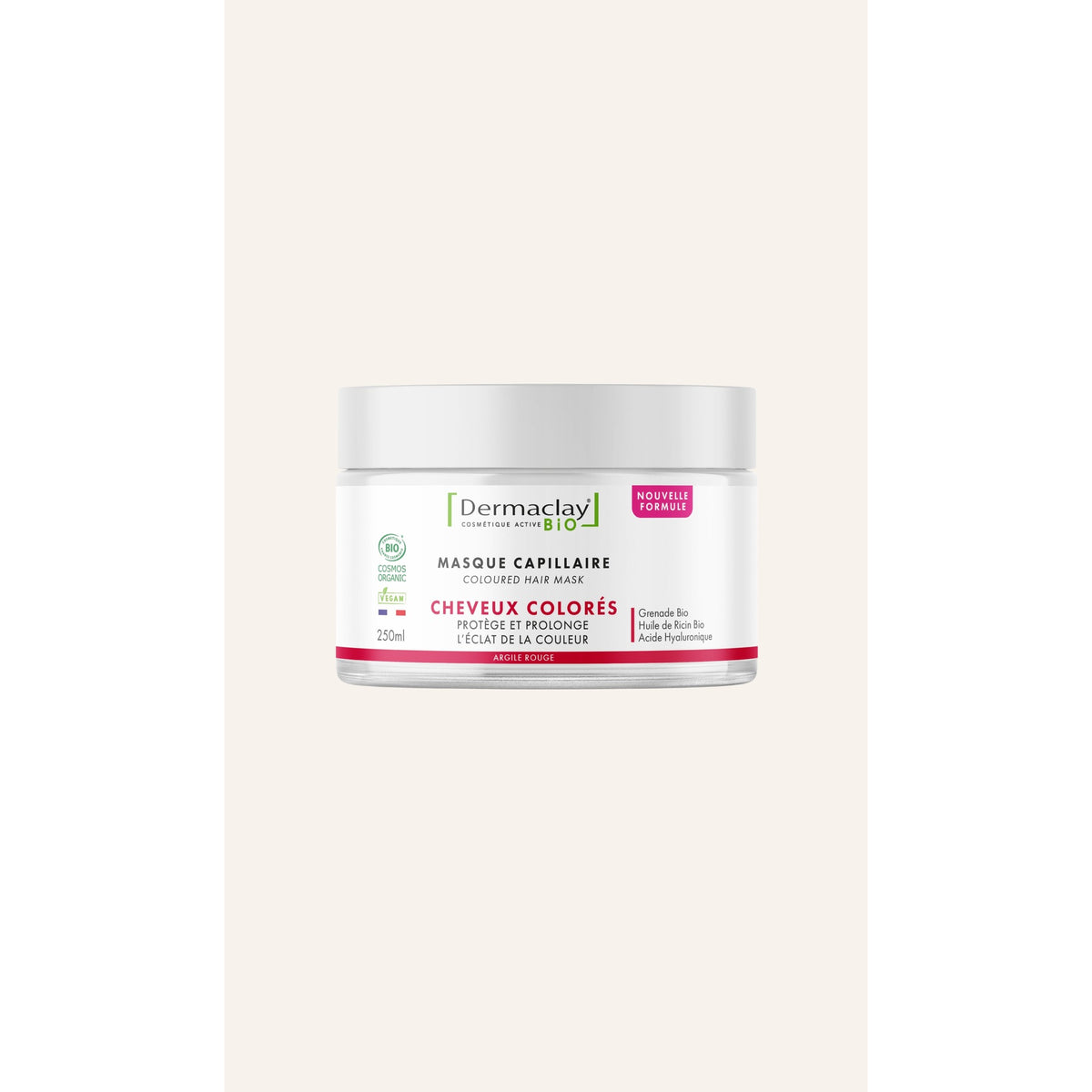 Masque Capillaire Cheveux Colorés - 250 ml - Cosmos Organic - Dermaclay