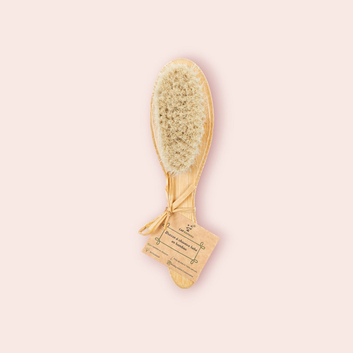 Brosse à Cheveux Bébé en Bambou - Poils de Chèvre - 1 Pièce - Cap Bambou