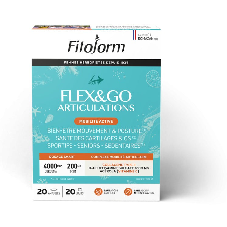 Flex&Go Articulations Mobilité Active - 20 Ampoules de 10 ml - Fitoform