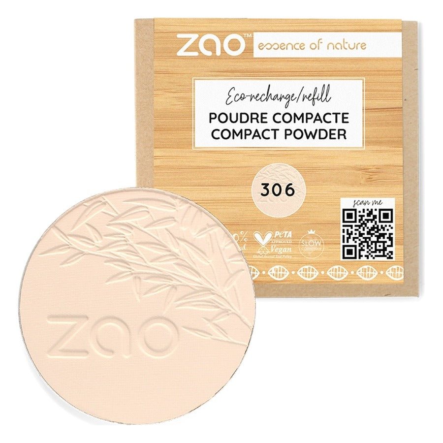 Recharge Poudre Compacte - 9 g - Zao - 306 - Porcelaine