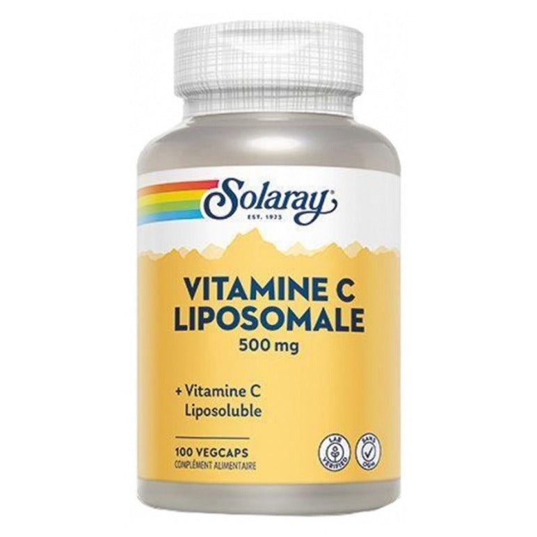 Vitamine C Liposomale - 500 mg - Gélules Végétales - Solaray - 100 Gélules Végétales