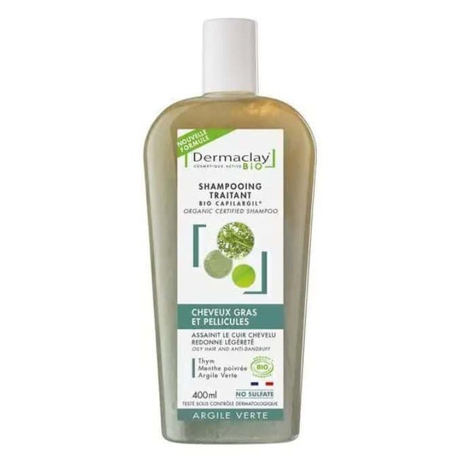 Shampooing Cheveux Gras et Pellicules - 400 ml - Bio - Dermaclay