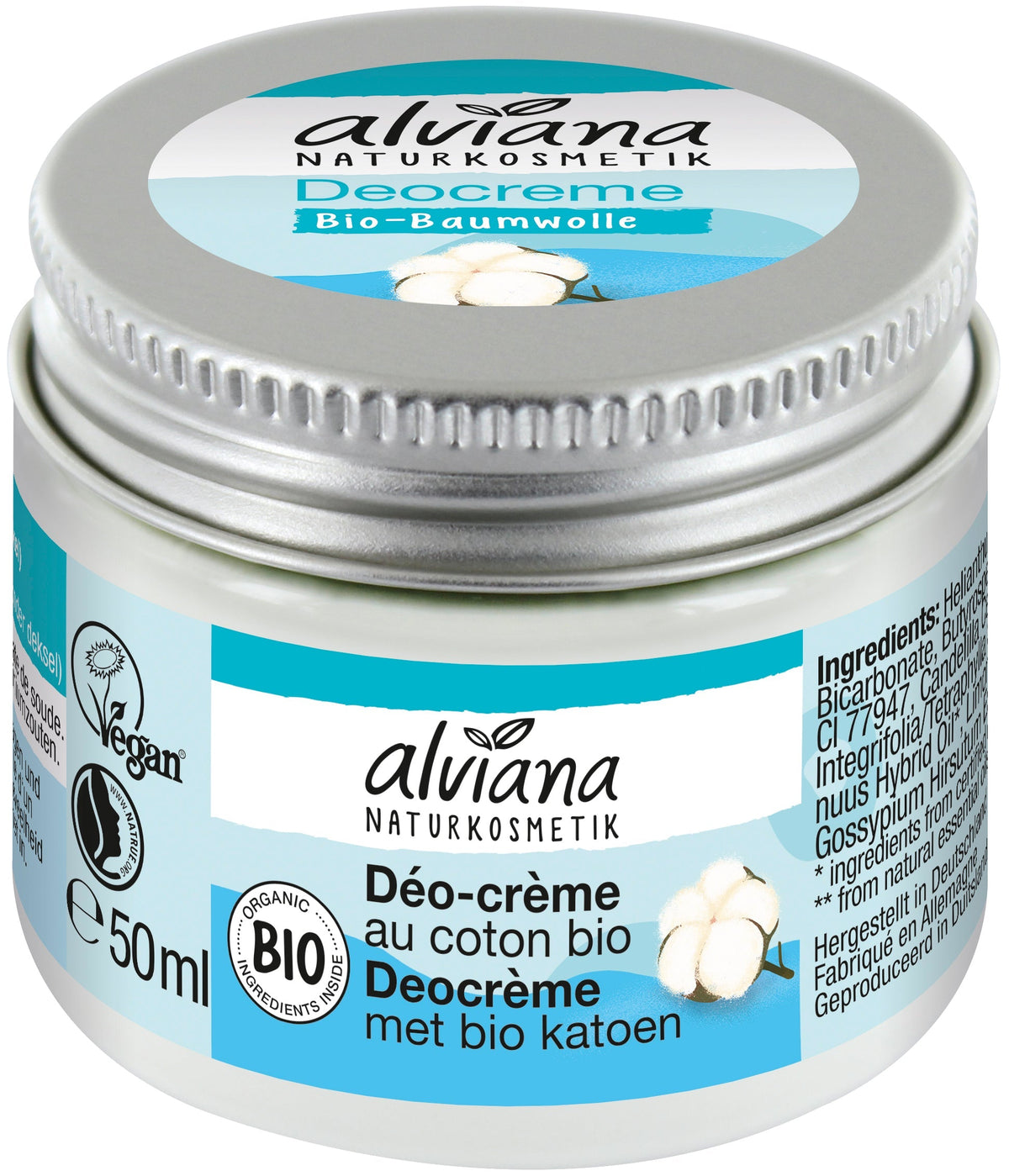 Deo-Crème au Coton - 50 ml - Alviana