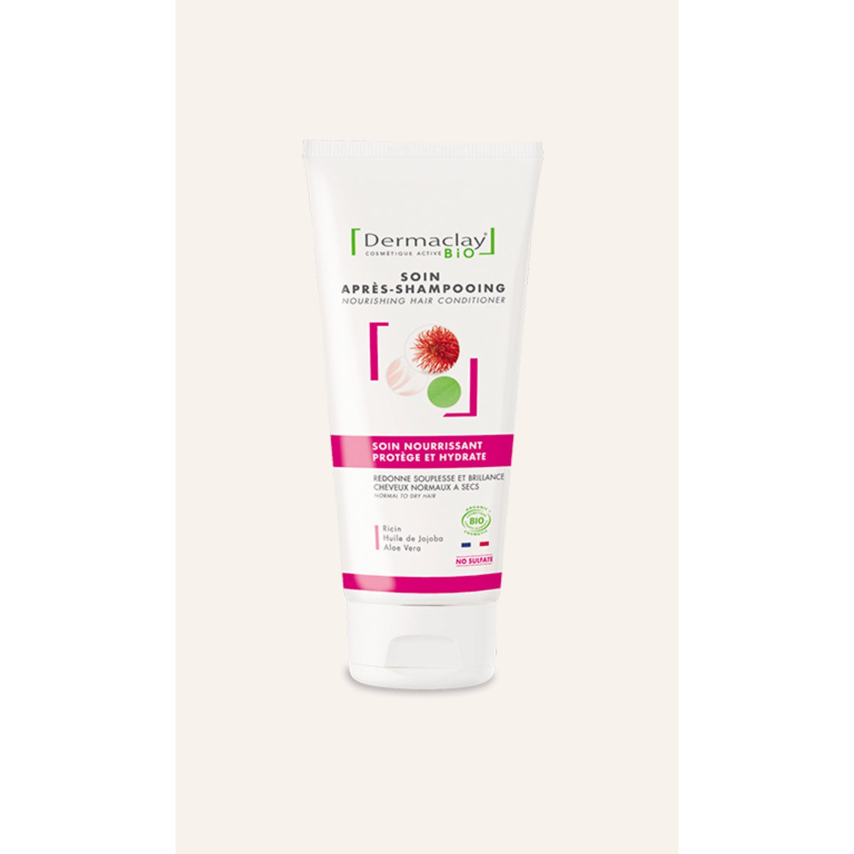 Soin Après-Shampooing Nourrissant - Cheveux Normaux à Secs - 200 ml - Cosmos Organic - Dermaclay