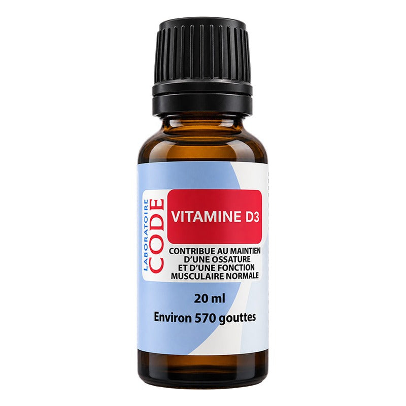 Vitamine D3 Naturelle - Compte Gouttes de 20 ml - Laboratoire Code