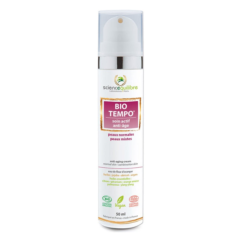 BIO TEMPO® Soin Actif Anti-Âge - Tube Airless 50 ml - Science et Equilibre