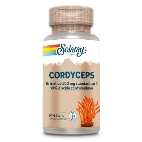 Cordyceps Standardisé - 500 mg - 60 Gélules Végétales - Solaray