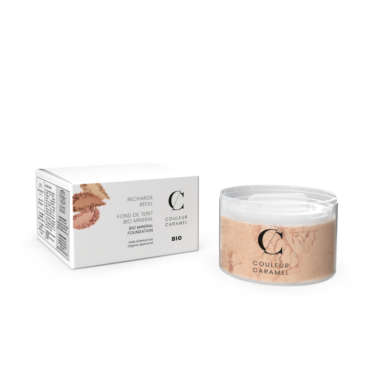Recharge Fond de Teint Bio Minéral n°21 - Beige Clair - 12 g - Couleur Caramel