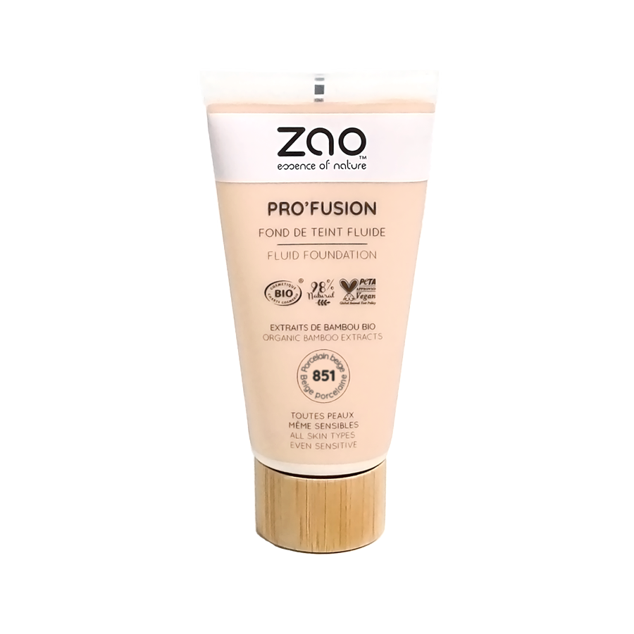 Fond de Teint Fluide Pro'fusion 851 - Beige Porcelaine - 30 ml - Zao