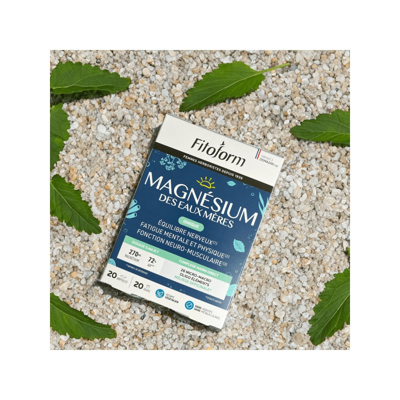 Magnésium des Eaux Mères Ionique - 20 Ampoules de 10 ml - Fitoform
