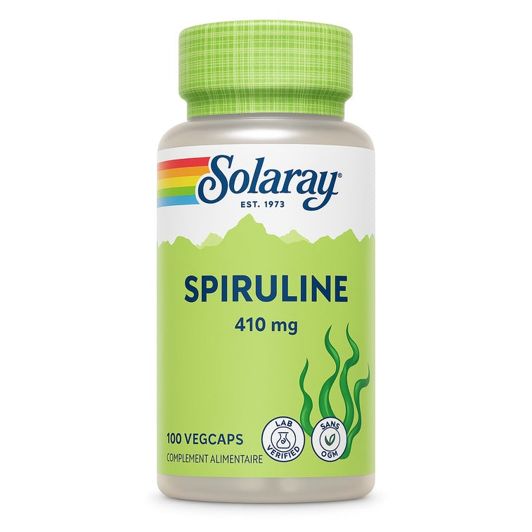 Spiruline - 410 mg - 100 Gélules Végétales - Solaray