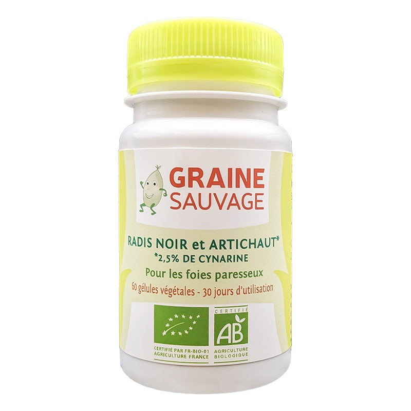 Radis Noir et Artichaut Extrait - 60 Gélules Végétales - Bio - Graine Sauvage