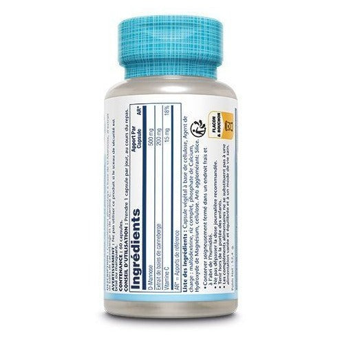 D-Mannose plus Cran Actin - 400 mg - 60 Gélules Végétales - Solaray