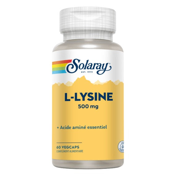 L-Lysine - 500 mg - 60 Gélules Végétales - Solaray
