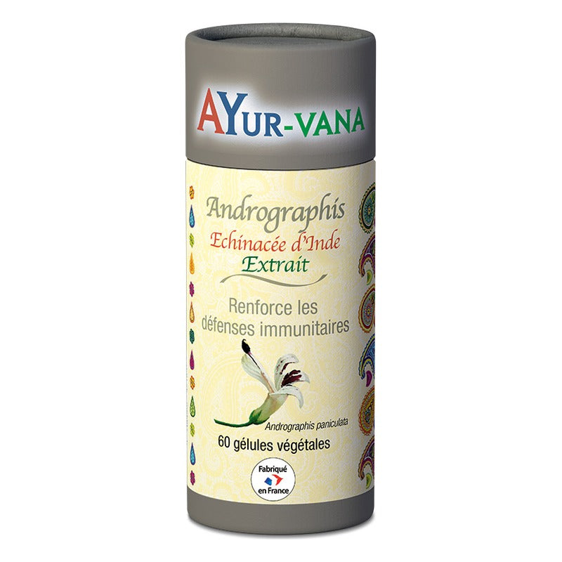 Andrographis - Extrait Titré à 10% d'Andrographolides - 60 Gélules Végétales - Ayur-Vana