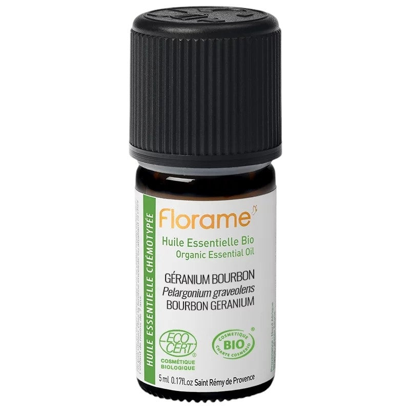 Huile Essentielle de Géranium Bourbon - 5 ml - Bio - Florame
