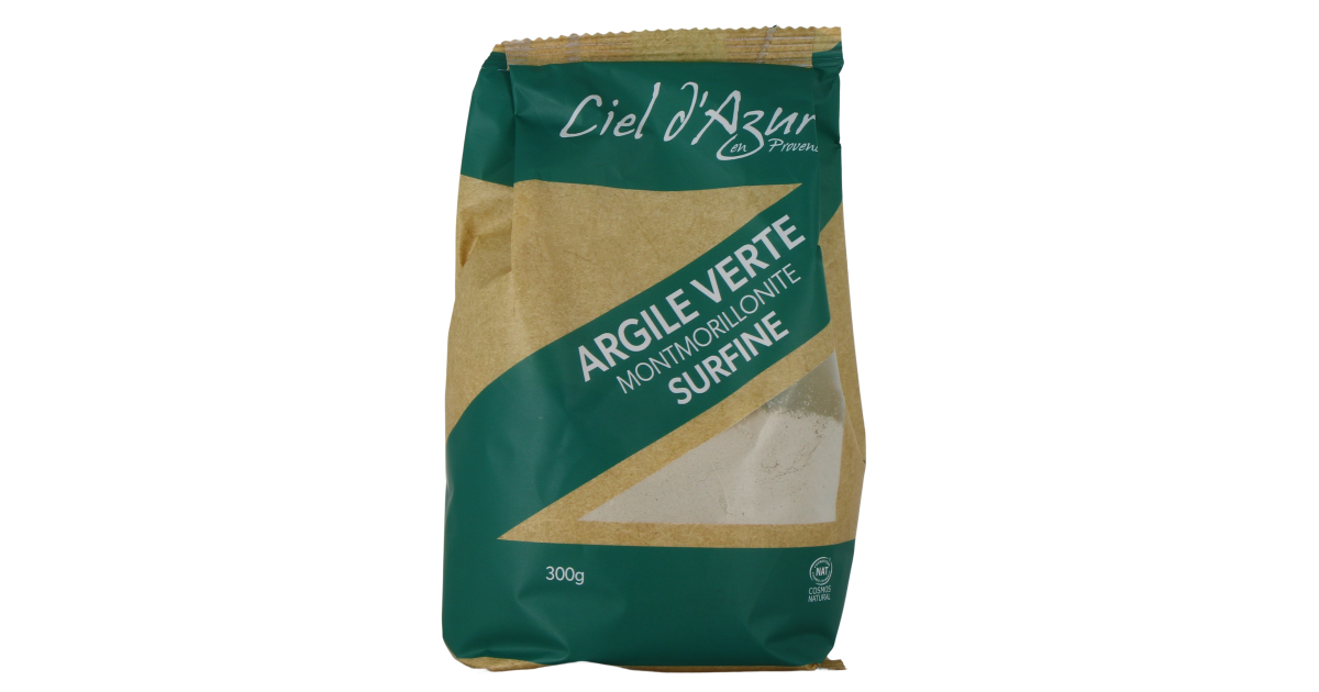 Argile Verte Surfine - 300 g - Cosmos Natural - Ciel d'Azur en Provence
