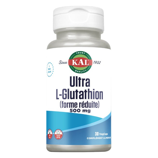 Ultra L-Glutathion (Forme Réduite) - 500 mg - 30 Gélules Végétales - KAL