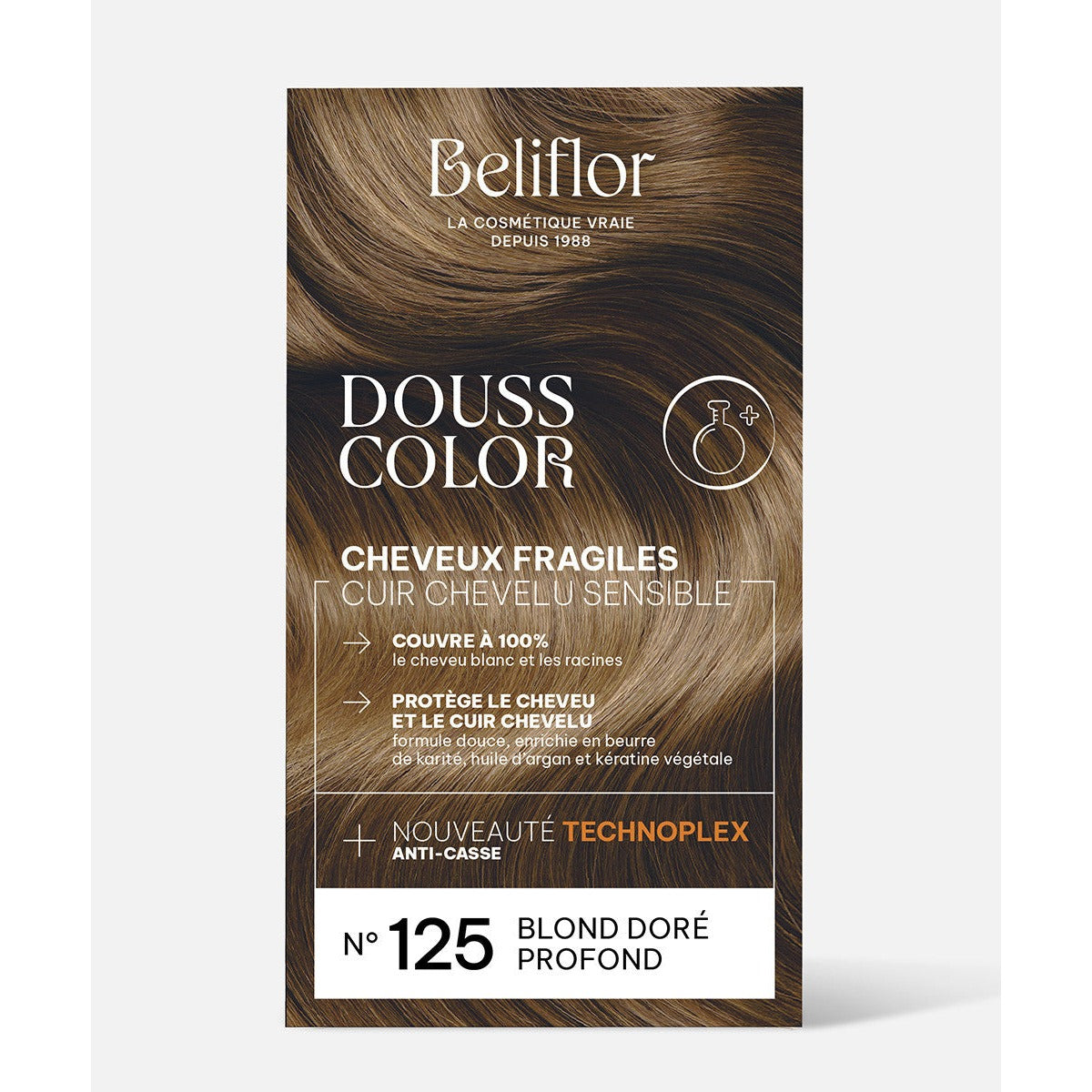 Coloration Dousscolor - Kit de 131 ml - Beliflor - 125 Blond Doré Profond