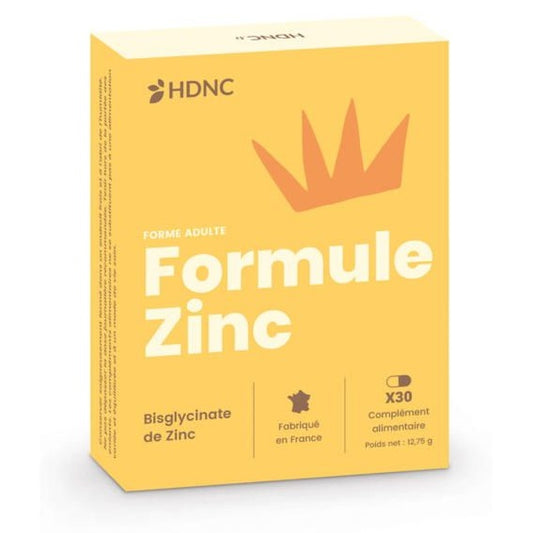 Formule Zinc - Bisglycinate de Zinc - 30 Gélules Végétales - HDNC
