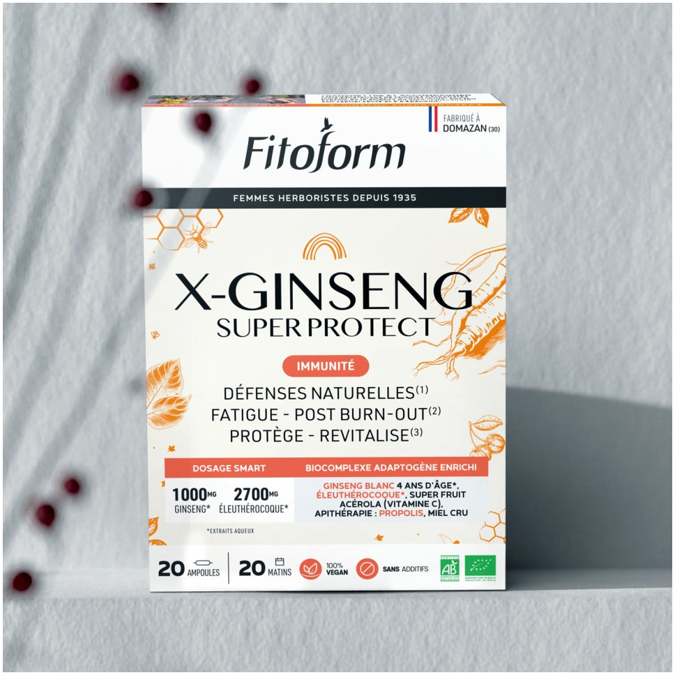 X-Ginseng Super Protect - Immunité - 20 Ampoules de 10 ml - Bio - Fitoform