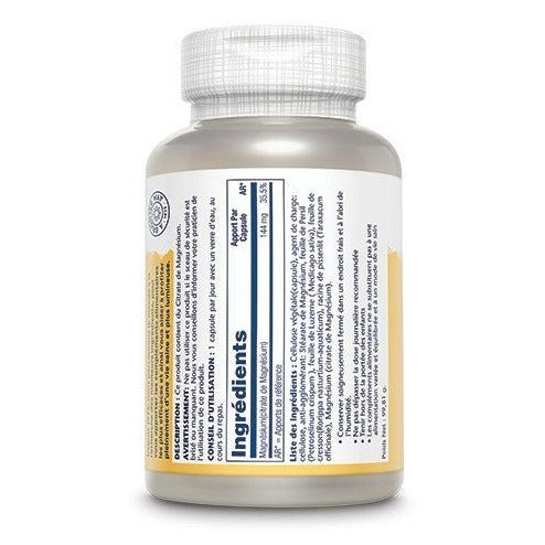 Magnésium Citrate - 144 mg - 90 Gélules Végétales - Solaray