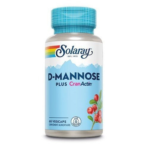 D-Mannose plus Cran Actin - 400 mg - 60 Gélules Végétales - Solaray