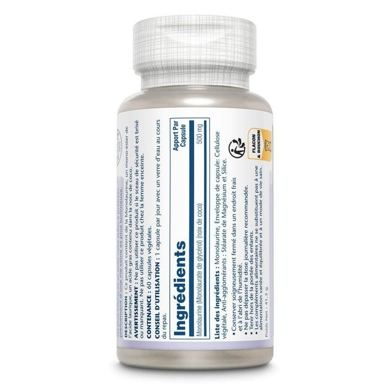 Monolaurine - 500 mg - 60 Gélules Végétales - Solaray