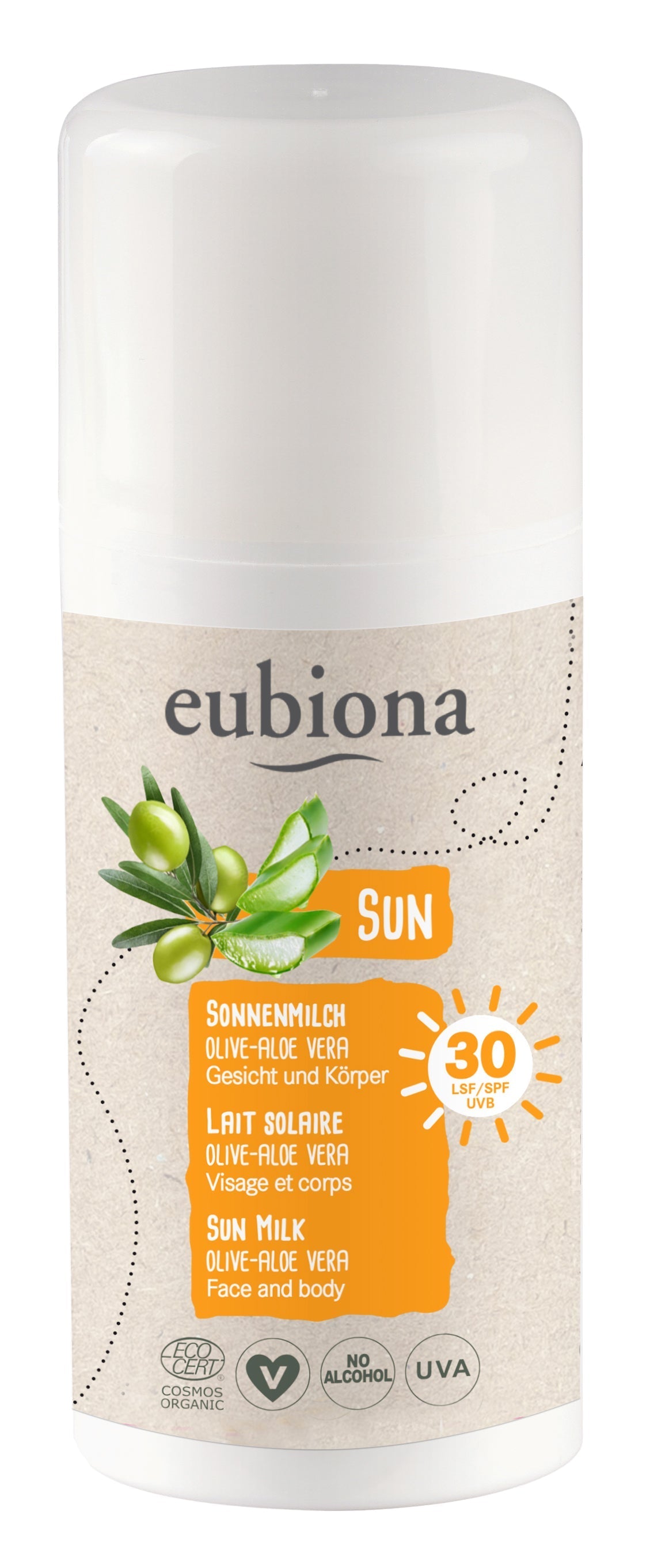 Lait Solaire SPF 30 Olive Aloe Vera - 100 ml - Eubiona