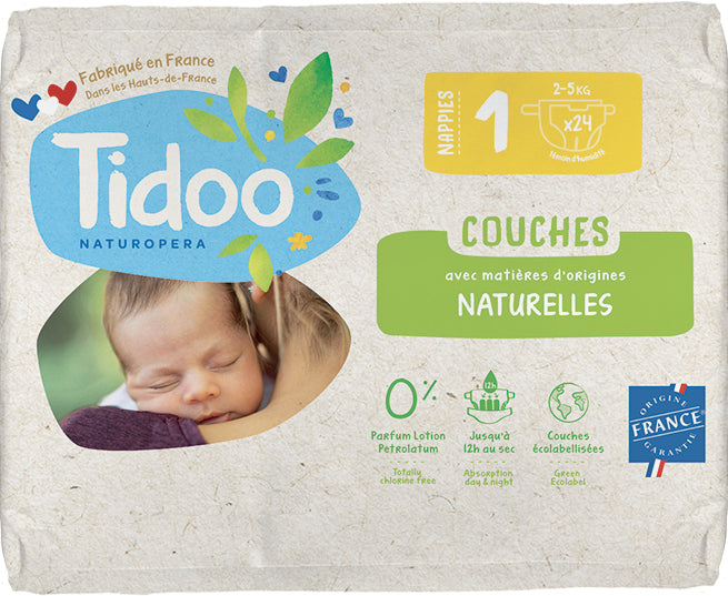 Couches Écologique T1 (2-5 kg) - Tidoo