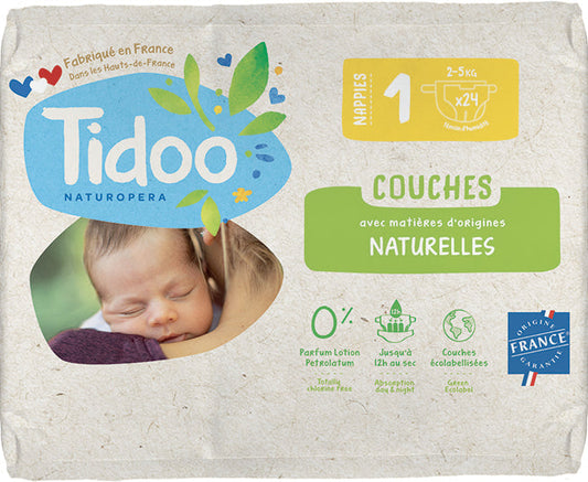 Couches Écologique T1 (2-5 kg) - Tidoo