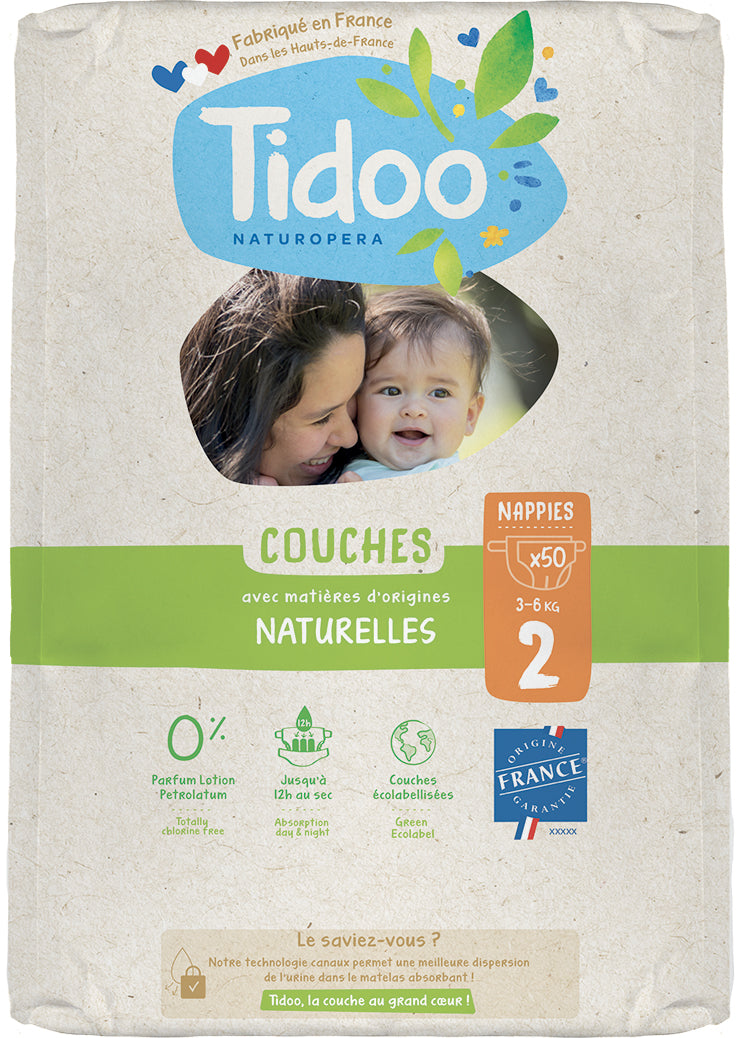 Couches Écologiques T2 - 3-6 kg - Tidoo