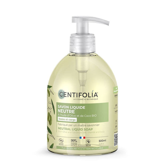 Savon Liquide Neutre - Huile d'Olive et de Coco - 500 ml - Centifolia