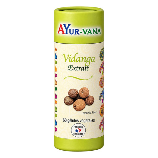 Vidanga - Extrait Titré à 5 % de Tanins - 60 Gélules Végétales - Ayur-Vana