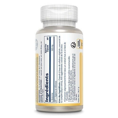 L-Glutamine - 500 mg - 50 Gélules Végétales - Solaray