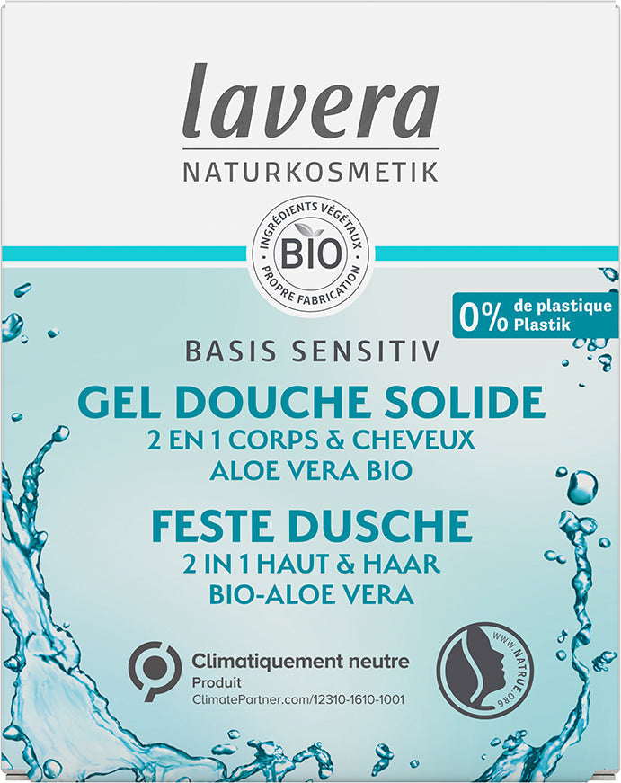 Gel Douche Solide 2-en-1 Basis Sensitiv - 50 g - Lavera