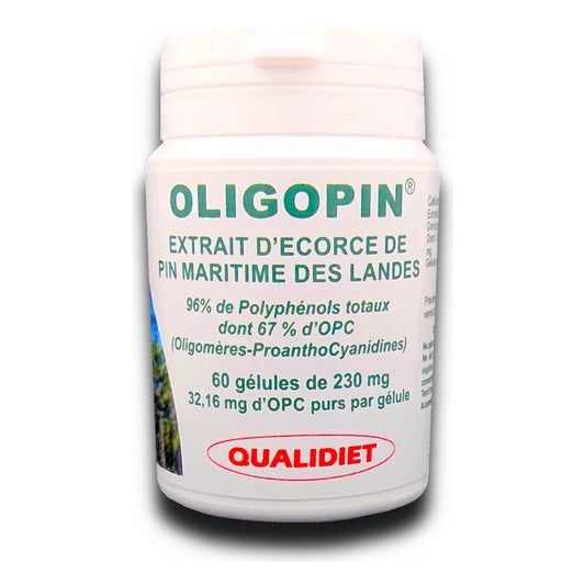 Oligopin Extrait d'Écorce de Pin Maritime des Landes Françaises - 50 mg - 60 Gélules - Vital Osmose