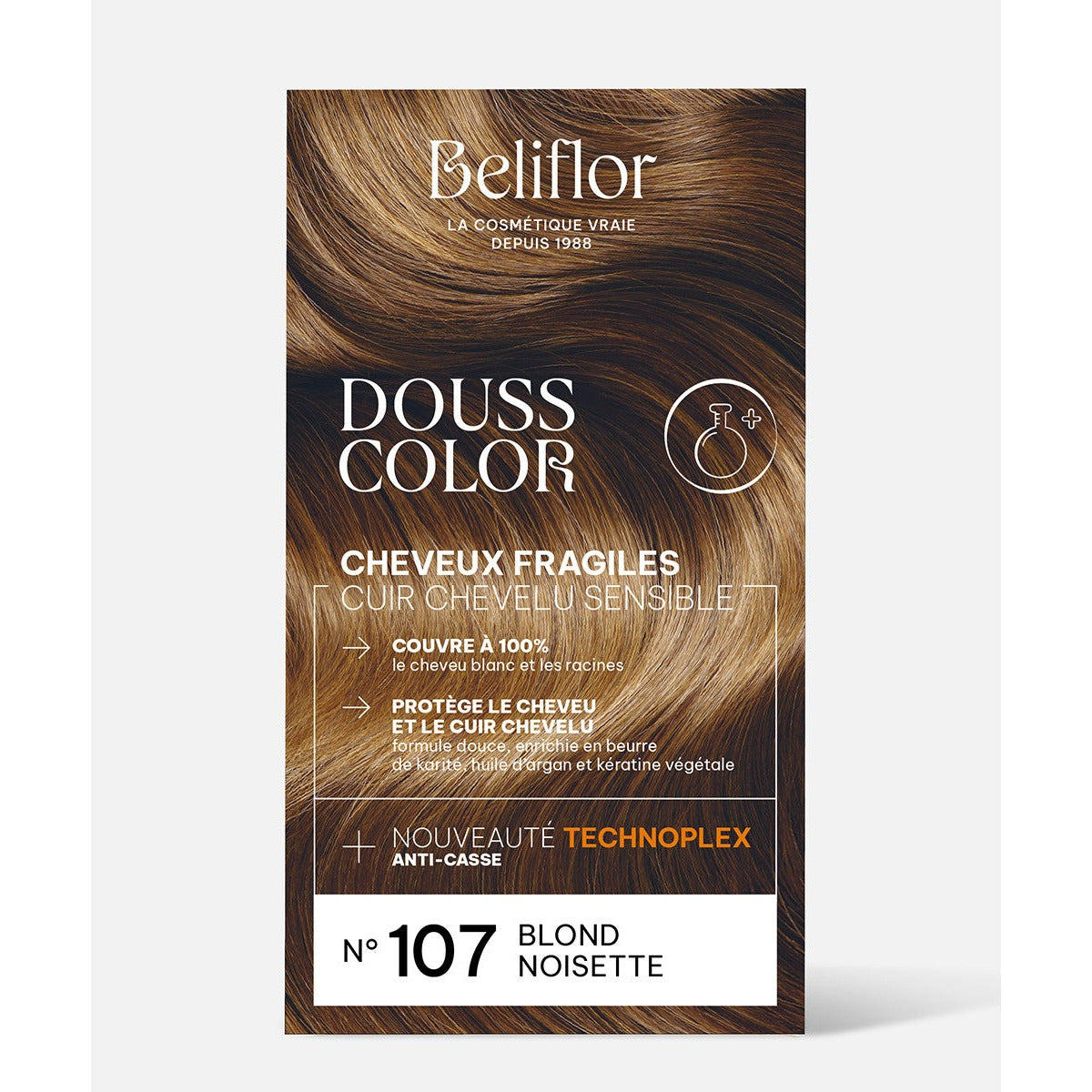 Coloration Dousscolor - Kit de 131 ml - Beliflor - 107 Blond Noisette