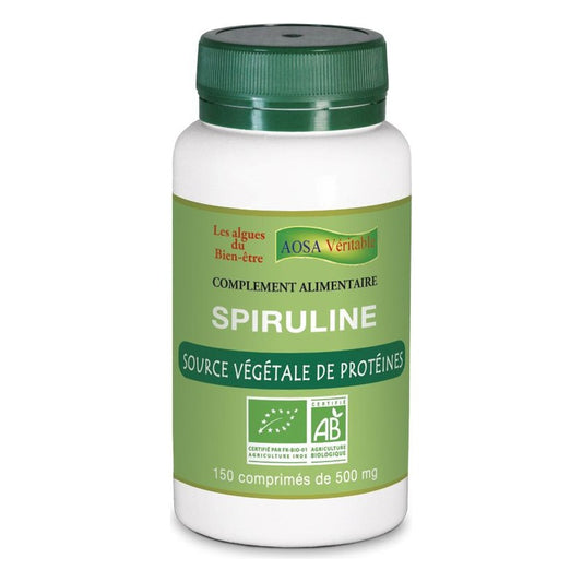Spiruline - 150 Comprimés - Bio - Aosa Veritable