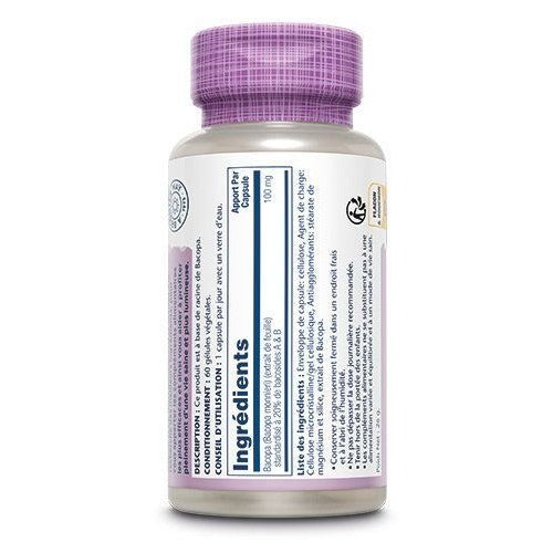 Bacopa - 100 mg - 60 Gélules Végétales - Solaray