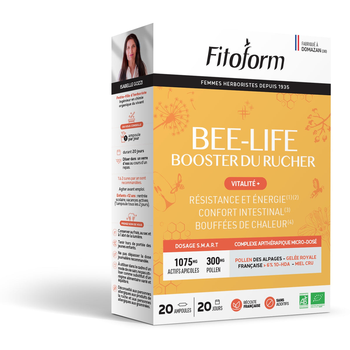 Bee-Life Booster du Rucher - 20 Ampoules de 10 ml - Bio - Fitoform