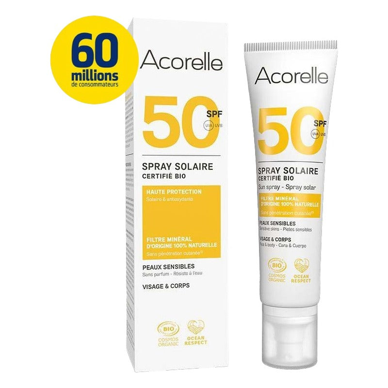 Spray Solaire SPF50 - 100 ml - Cosmos Organic - Acorelle