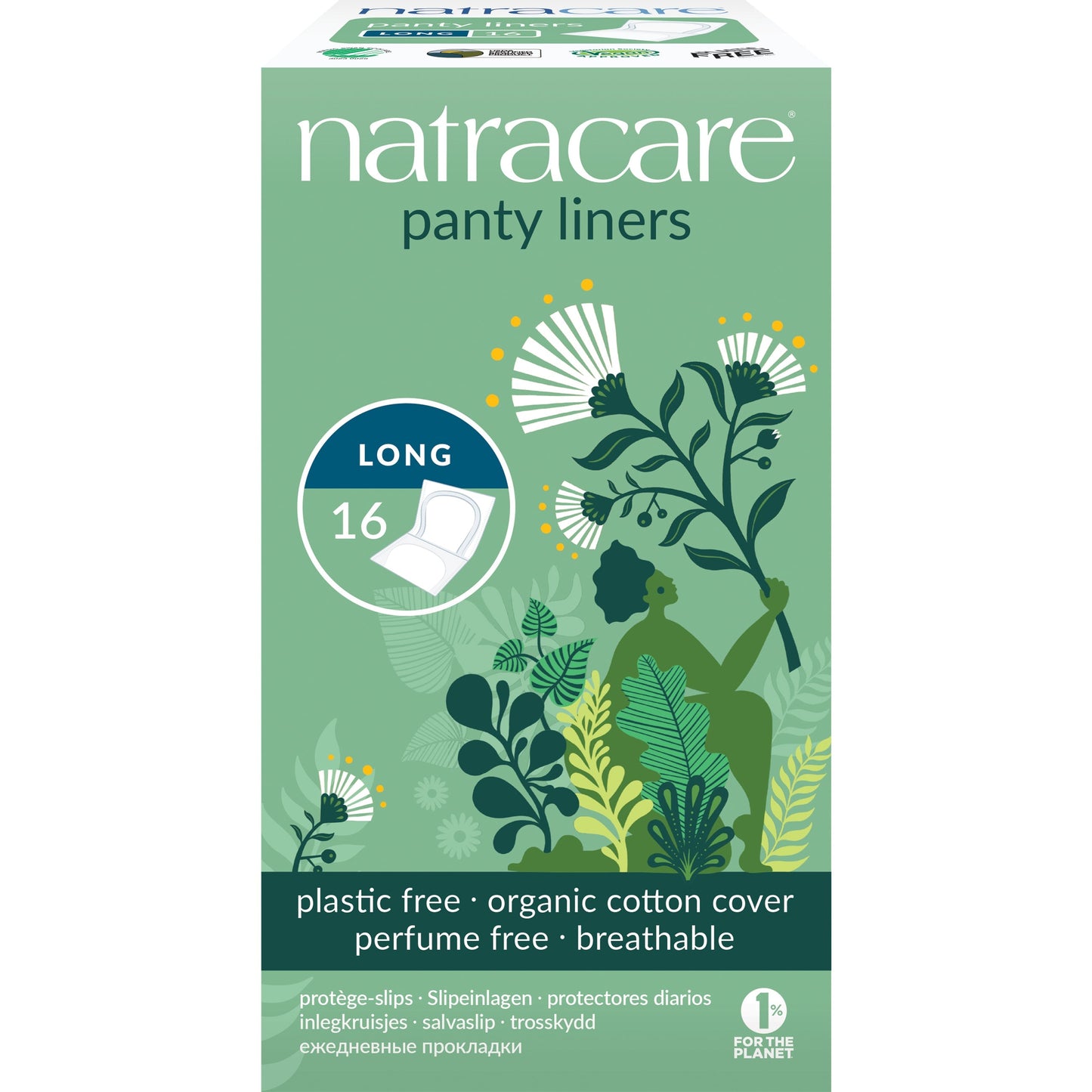 Protège-Slip Long Emballé Individuellement - 16 Protège-slips - Bio - Natracare