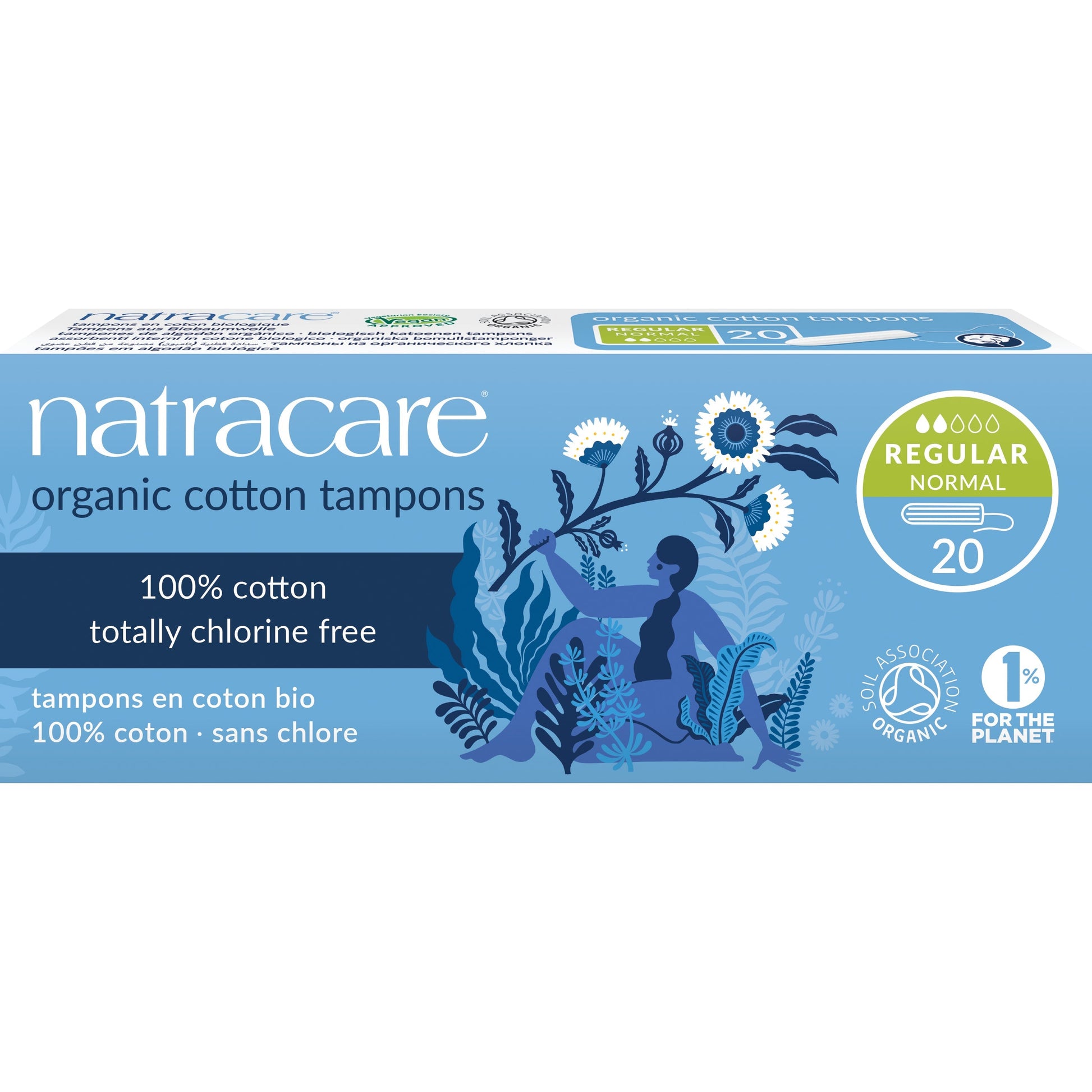 Tampons Normal sans Applicateur - 20 Tampons - Bio - Natracare