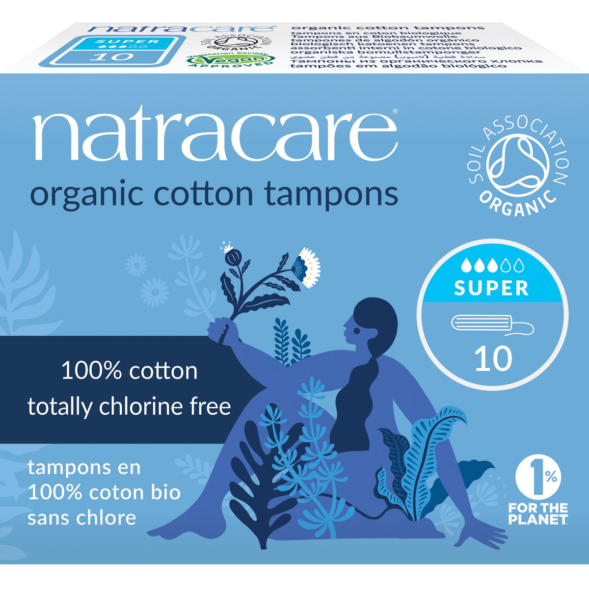 Tampons Super sans Applicateur - 10 Tampons - Bio - Natracare