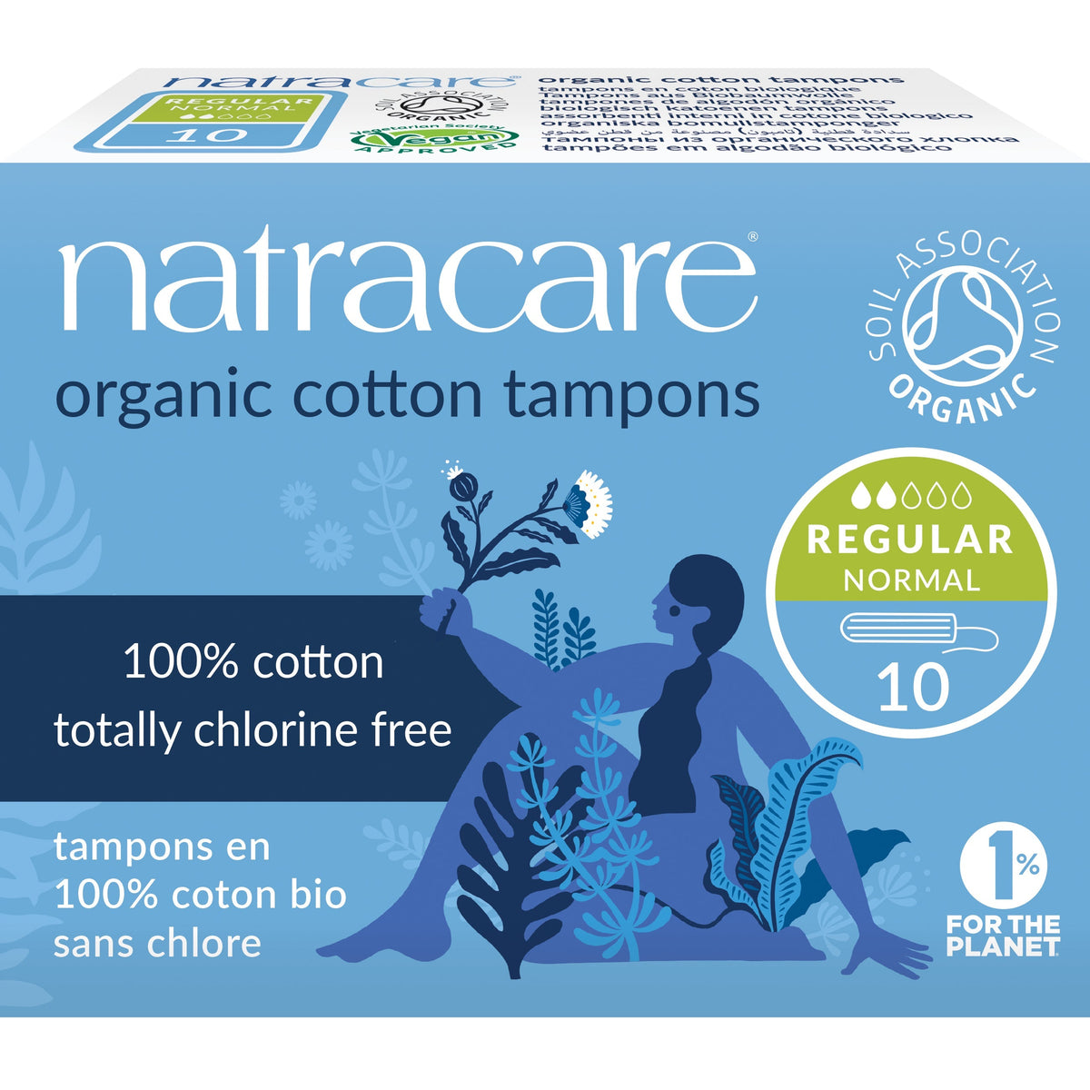 Tampons Normal sans Applicateur - 10 Tampons - Bio - Natracare